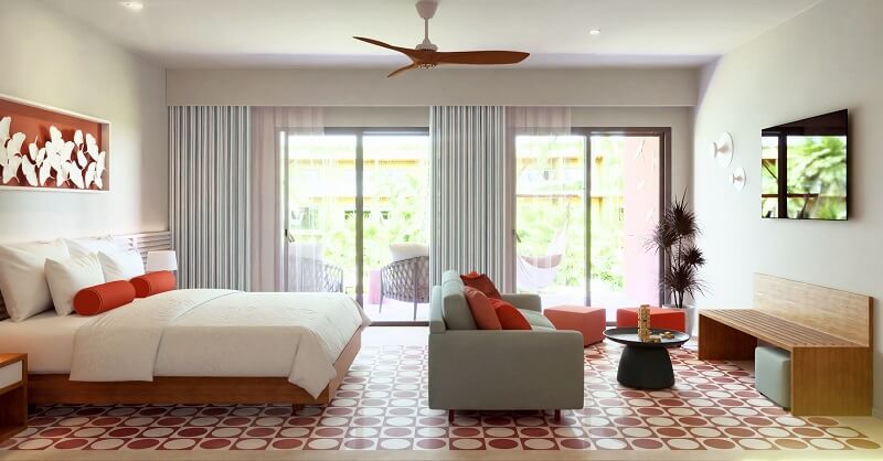 Con 494 habitaciones desde estándar, con acceso directo a una de las tres albercas hasta suites de lujo frente al mar, aquí encontrarás el descanso que tanto necesitas. Disfruta de modernas habitaciones con terrazas privadas y vista al jardín, a la alberca o al mar Caribe.